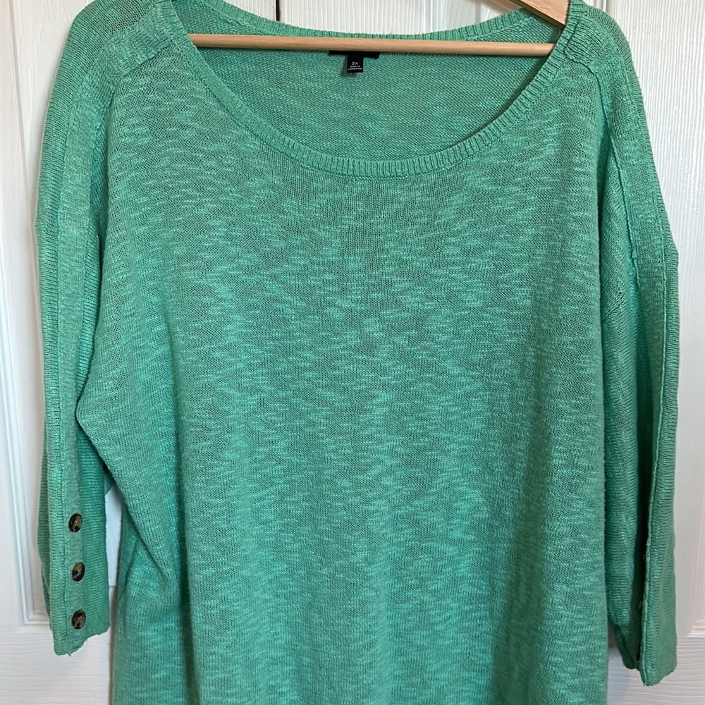Talbots green scoop neck sweater.